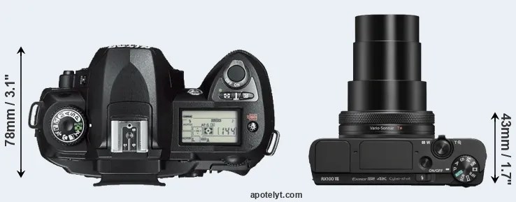Compare D70s versus RX100 VII top