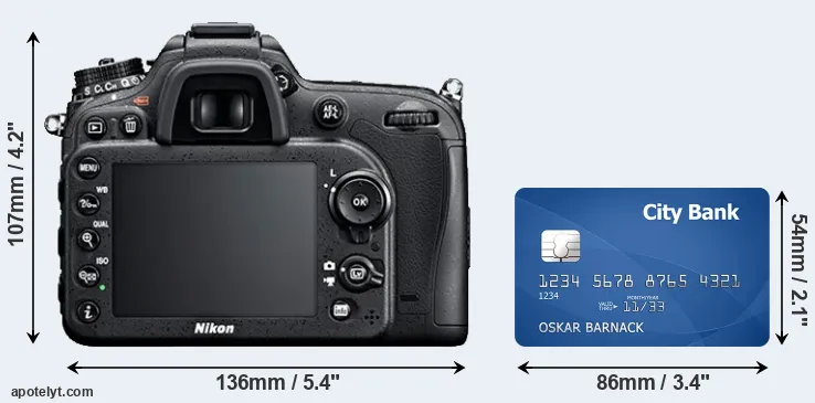 D7100 and credit card rear side