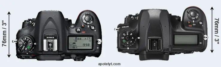 Compare D7100 versus D780 top