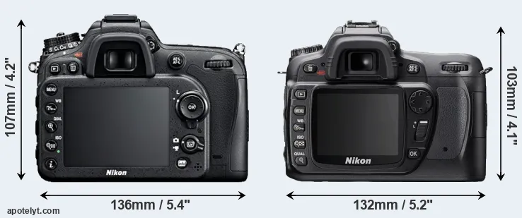 Comparison D7100 or D80 rear