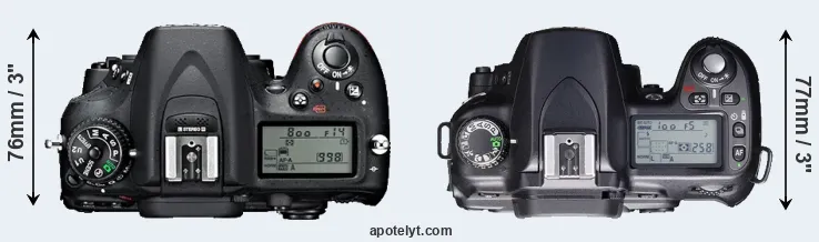 Compare D7100 versus D80 top