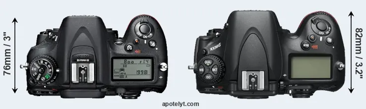 Compare D7100 versus D800E top