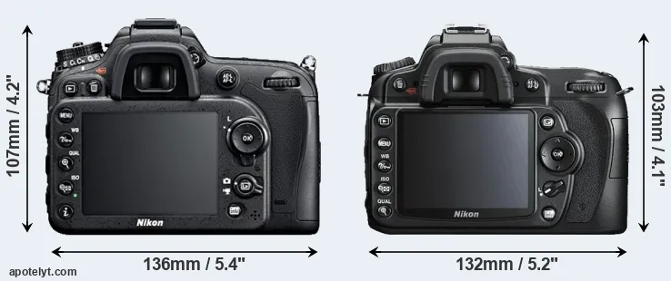 Comparison D7100 or D90 rear