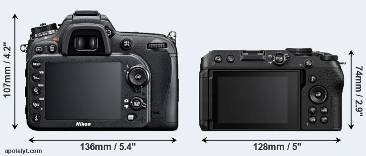 Comparison D7100 or Z30 rear