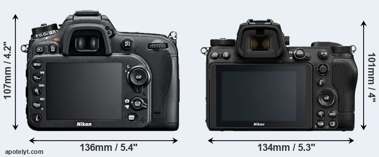 Comparison D7100 or Z7 II rear