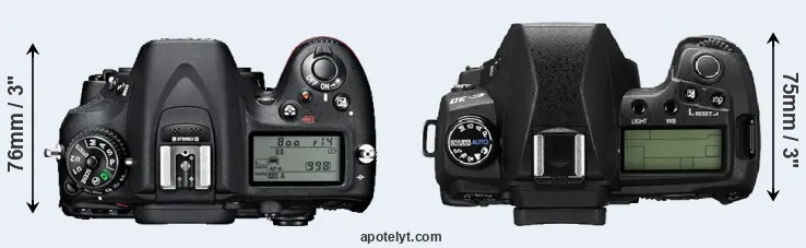 Compare D7100 versus E-30 top