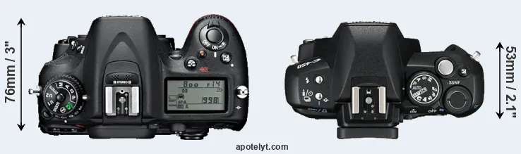 Compare D7100 versus E-450 top