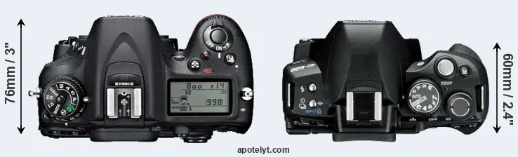 Compare D7100 versus E-600 top