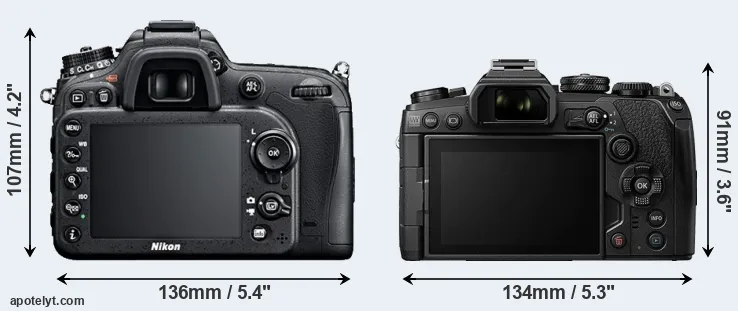 Comparison D7100 or E-M1 III rear