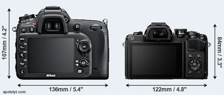 Comparison D7100 or E-M10 III rear