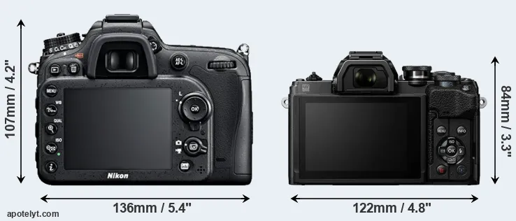 Comparison D7100 or E-M10 IV rear