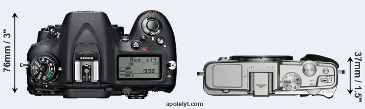 Compare D7100 versus E-P5 top