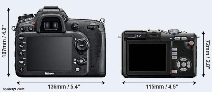 Comparison D7100 or E-PL1 rear