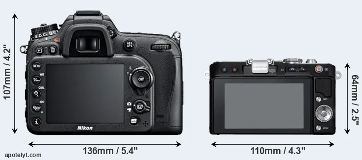 Comparison D7100 or E-PL3 rear