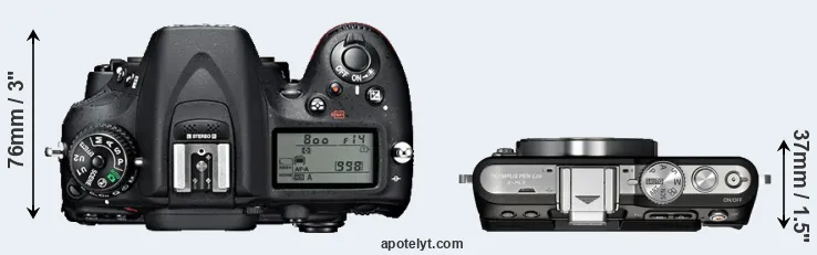 Compare D7100 versus E-PL3 top