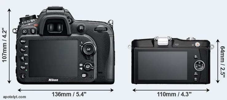 Comparison D7100 or E-PM1 rear