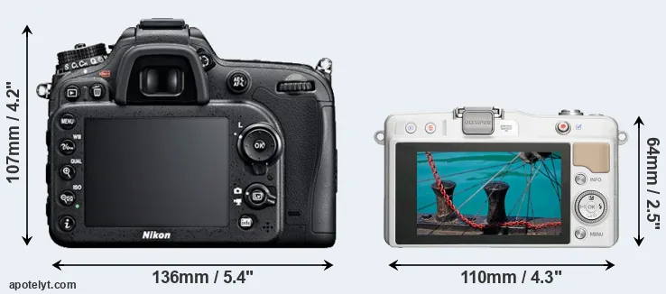 Comparison D7100 or E-PM2 rear