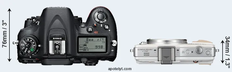Compare D7100 versus E-PM2 top