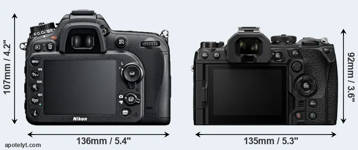 Comparison D7100 or OM-1 rear