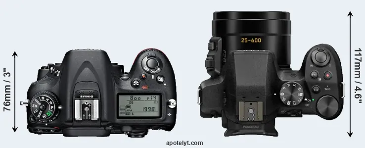 Compare D7100 versus FZ330 top