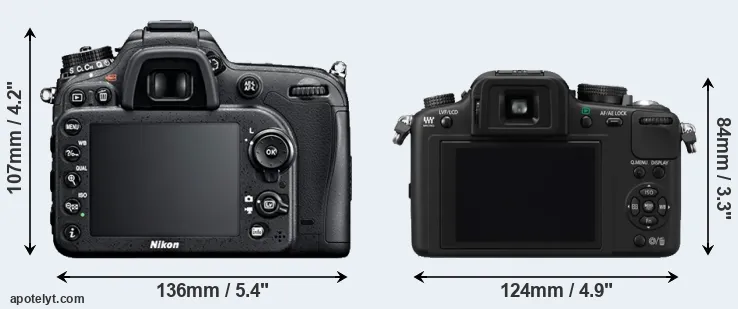 Comparison D7100 or G10 rear