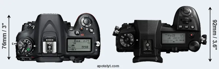 Compare D7100 versus G9 top