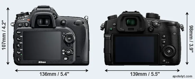 Comparison D7100 or GH5 rear