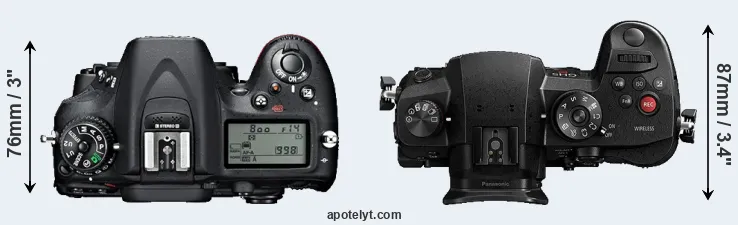 Compare D7100 versus GH5s top