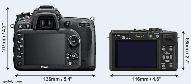 Comparison D7100 or GX1 rear
