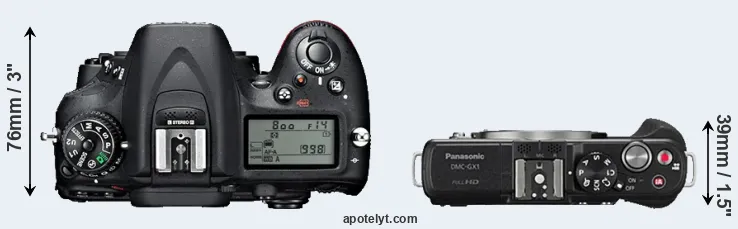 Compare D7100 versus GX1 top