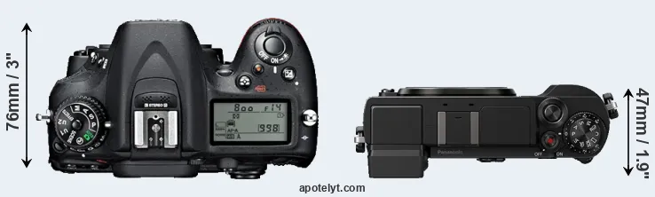 Compare D7100 versus GX9 top