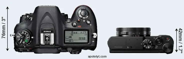 Compare D7100 versus LX15 top