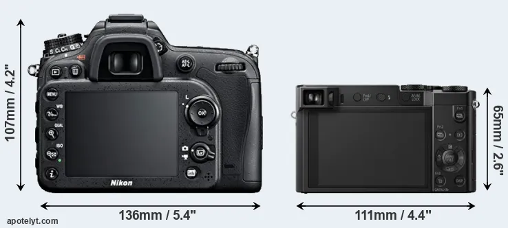 Comparison D7100 or TZ100 rear
