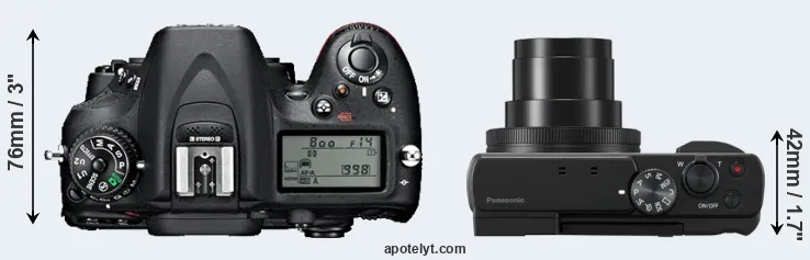 Compare D7100 versus TZ95 top