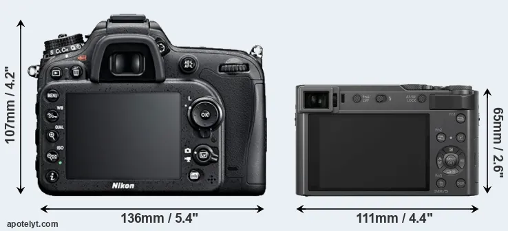 Comparison D7100 or ZS200 rear