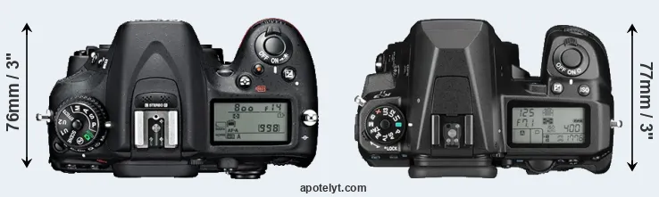 Compare D7100 versus K-3 II top
