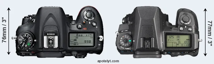 Compare D7100 versus K-3 top