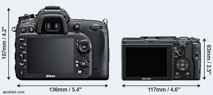 Comparison D7100 or GR II rear