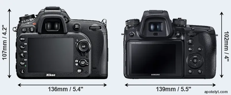 Comparison D7100 or NX1 rear