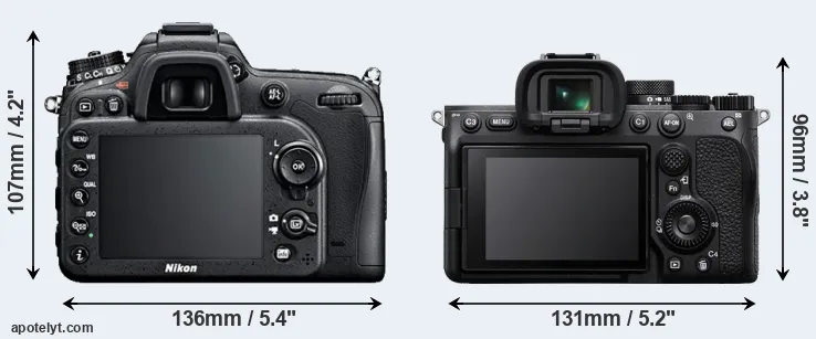 Comparison D7100 or A7 IV rear