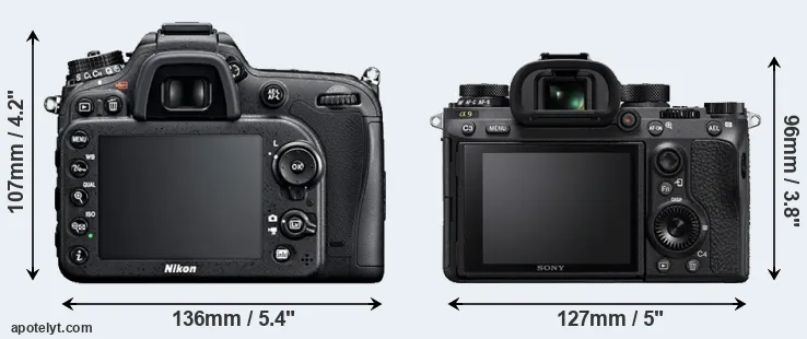 Comparison D7100 or A9 rear
