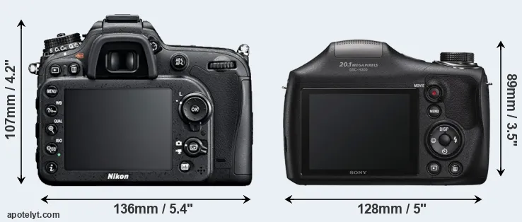 Comparison D7100 or H300 rear