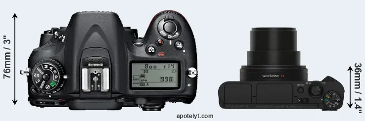 Compare D7100 versus HX80 top