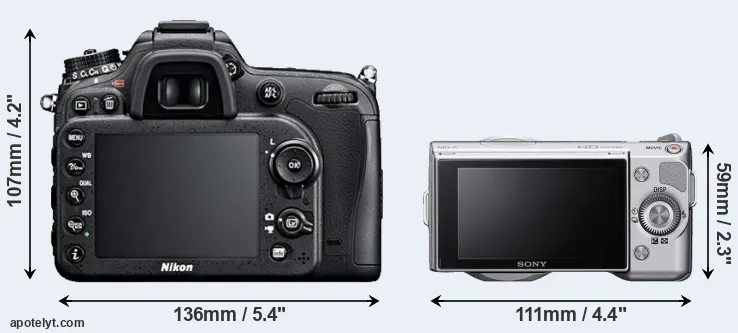 Comparison D7100 or NEX-5 rear