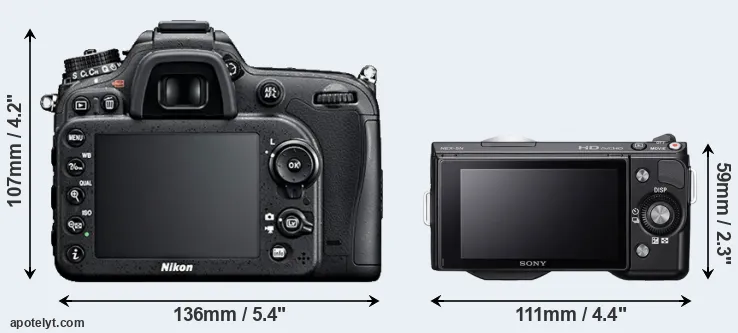 Comparison D7100 or NEX-5N rear