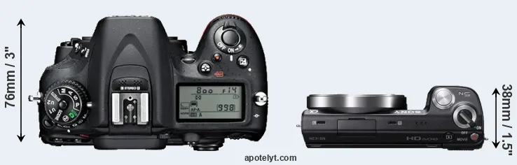 Compare D7100 versus NEX-5N top