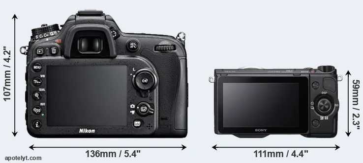 Comparison D7100 or NEX-5R rear