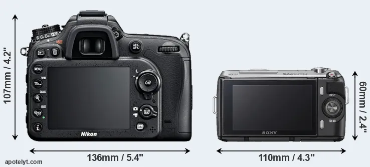 Comparison D7100 or NEX-C3 rear