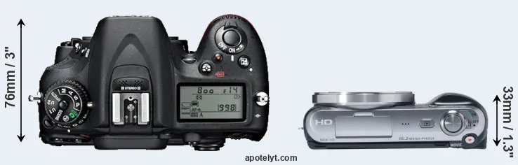 Compare D7100 versus NEX-C3 top