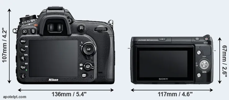 Comparison D7100 or NEX-F3 rear